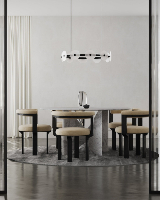 Фото Черная круглая люстра Милфорд  Louvre Home
