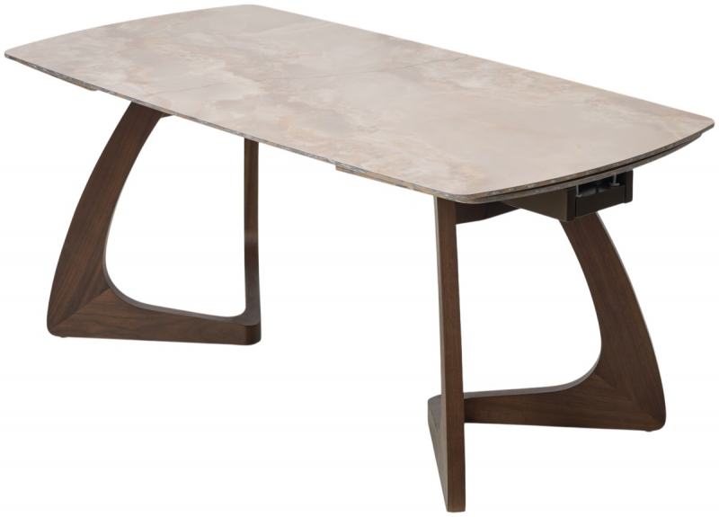 Стол обеденный DAKAR 180 GLOSS AMBER JADE SOLID CERAMIC / Орех, ®DISAUR