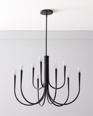 Фото Чёрная люстра Свуп  Louvre Home