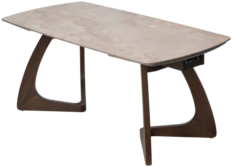 Стол обеденный DAKAR 180 GLOSS AMBER JADE SOLID CERAMIC / Орех, ®DISAUR