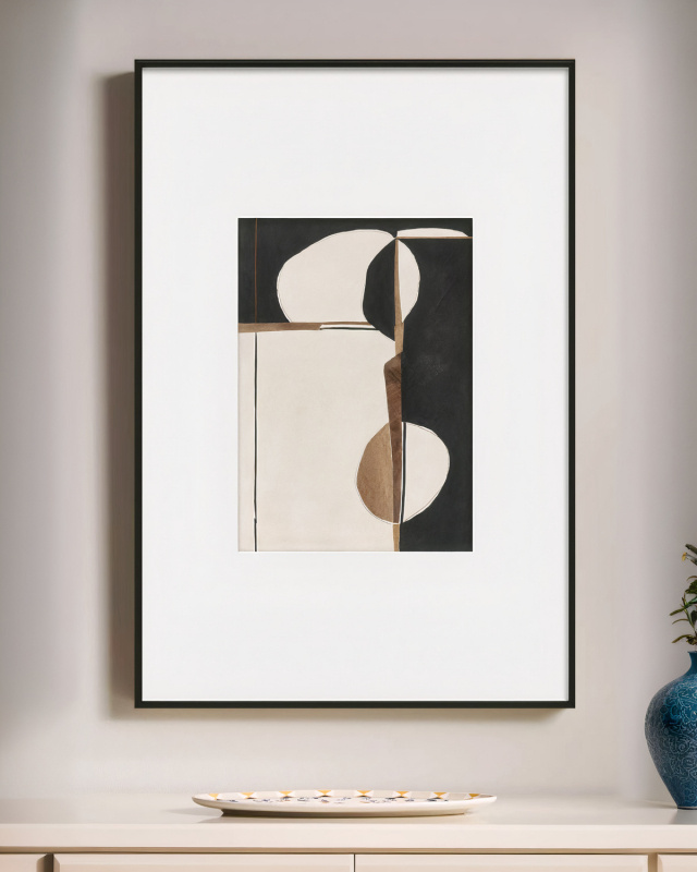 Интерьерный постер Black &amp; beige abstraction