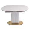 Стол обеденный Атриум-2 MC3035-120W, 120(30+30)х90х77 см, белая керамика