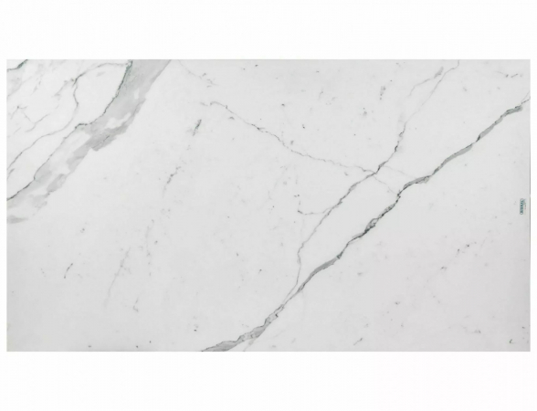 Стол обеденный DIUNA Ceramic 160x90 раскладной (Statuario Venato белый/черный мат)