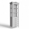 Витрина Atelier Home стеклянная R правая Серо-бежевый с серебряной патиной 1 дверь 4 ящика