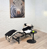 Кресло Chaise Lounge, натуральная шкура пони, черно-белый окрас, 160×60×70 см