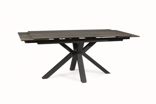 Стол обеденный COLUMBUS Ceramic 160x90 раскладной (эффект дерева/черный)