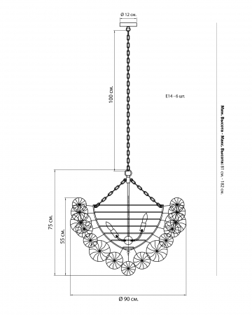 Фото Большая стеклянная люстра Алисия [L] Louvre Home