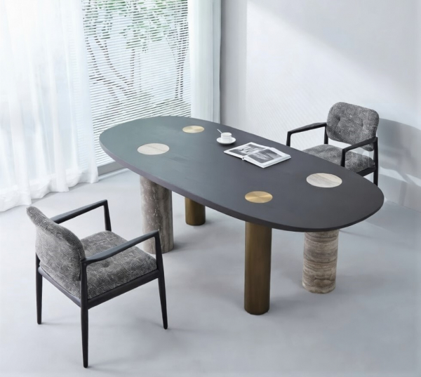 Стол обеденный Enne Oval Marble 220x100