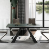 Стол обеденный SALVADORE Ceramic 160x90 (бирюзовый Ossido Verde/черный мат)