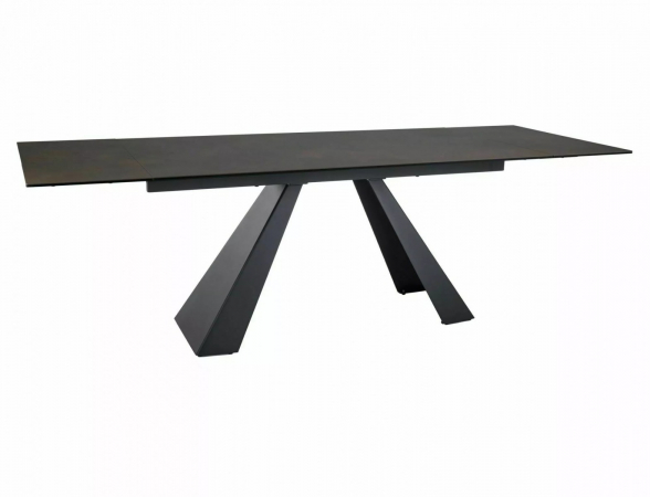 Стол обеденный SALVADORE Ceramic 160x90 раскладной (Ossido Bruno коричневый/черный мат)