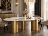 Стол обеденный Lagos, керамогранит Calacatta Borghini, 220×90×75 см