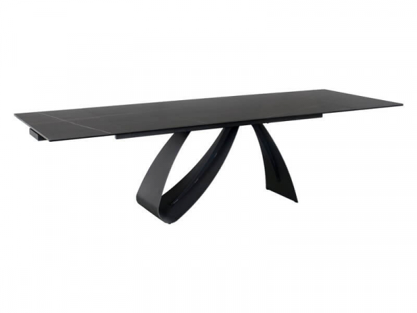 Стол обеденный DIUNA Ceramic 160x90 раскладной (черный мат)