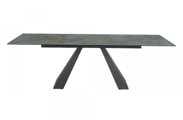 Стол обеденный SALVADORE Ceramic 160x90 (бирюзовый Ossido Verde/черный мат)