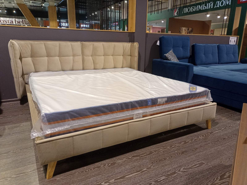 Кровать HUSK 8705 BEIGE 180x200 Бежевый