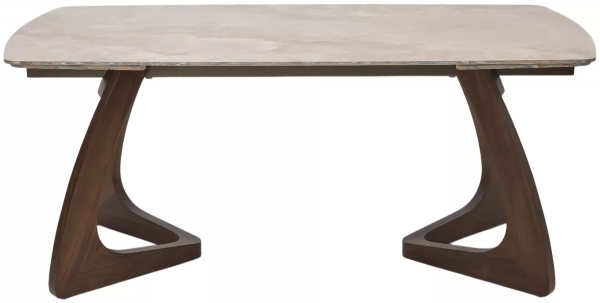 Стол обеденный DAKAR 180 GLOSS AMBER JADE SOLID CERAMIC / Орех, ®DISAUR