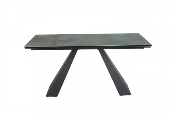 Стол обеденный SALVADORE Ceramic 160x90 (бирюзовый Ossido Verde/черный мат)