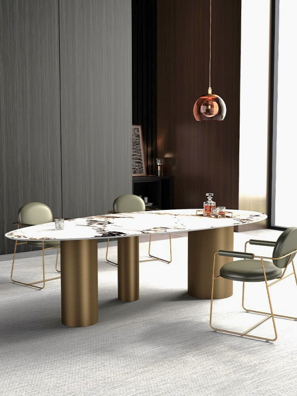 Стол обеденный Lagos, керамогранит Calacatta Borghini, 220×90×75 см